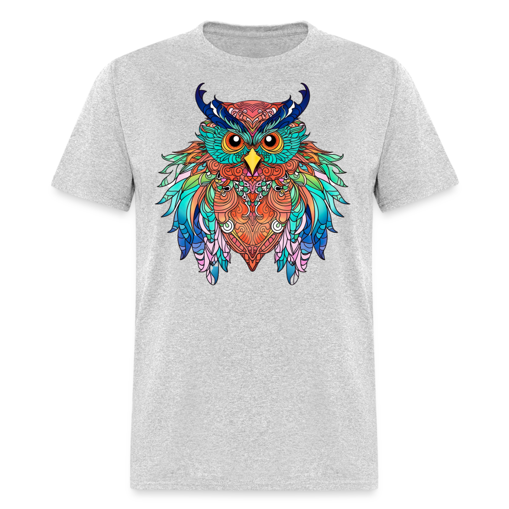 Colorful Owl T-Shirt - heather gray