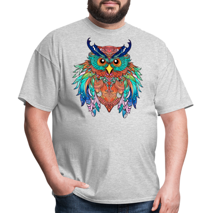 Colorful Owl T-Shirt - heather gray