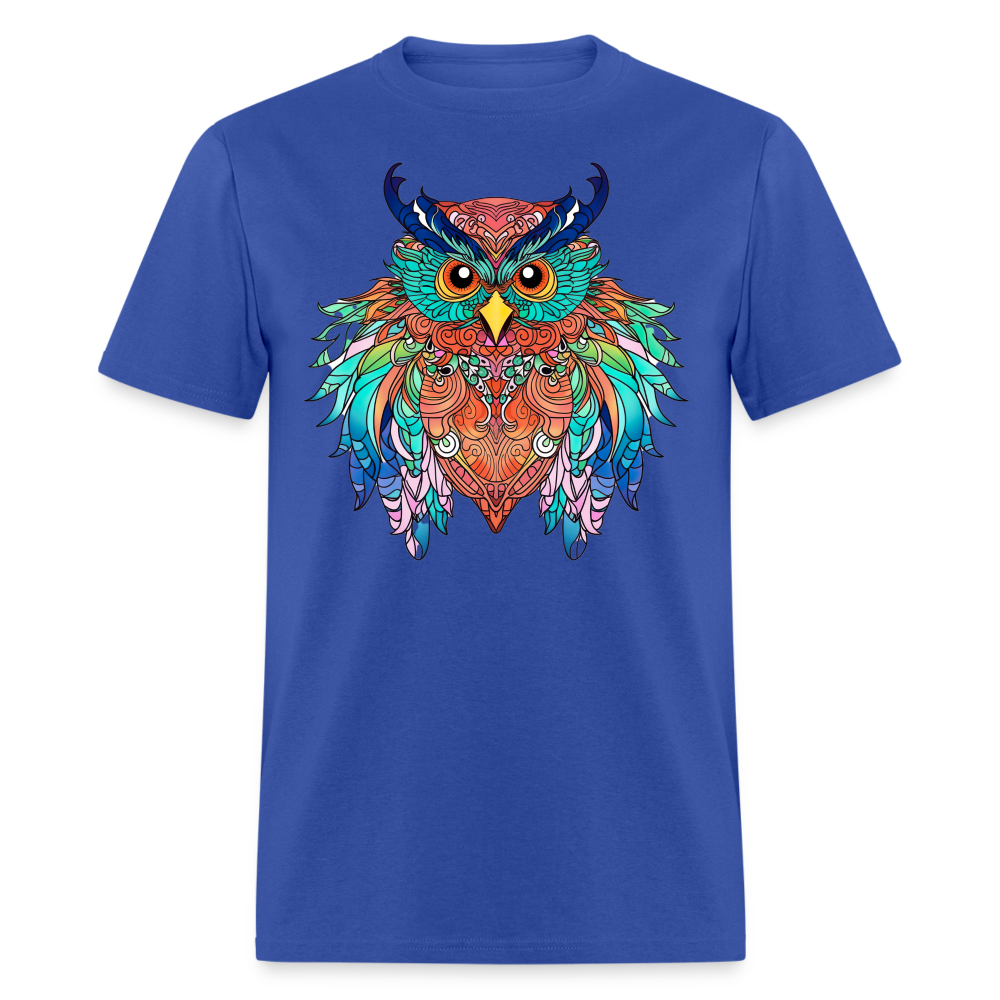 Colorful Owl T-Shirt - royal blue