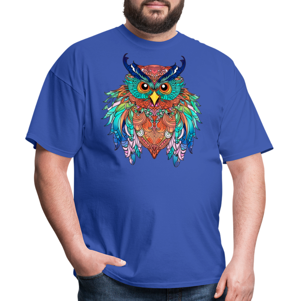 Colorful Owl T-Shirt - royal blue