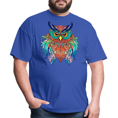 Colorful Owl T-Shirt - royal blue