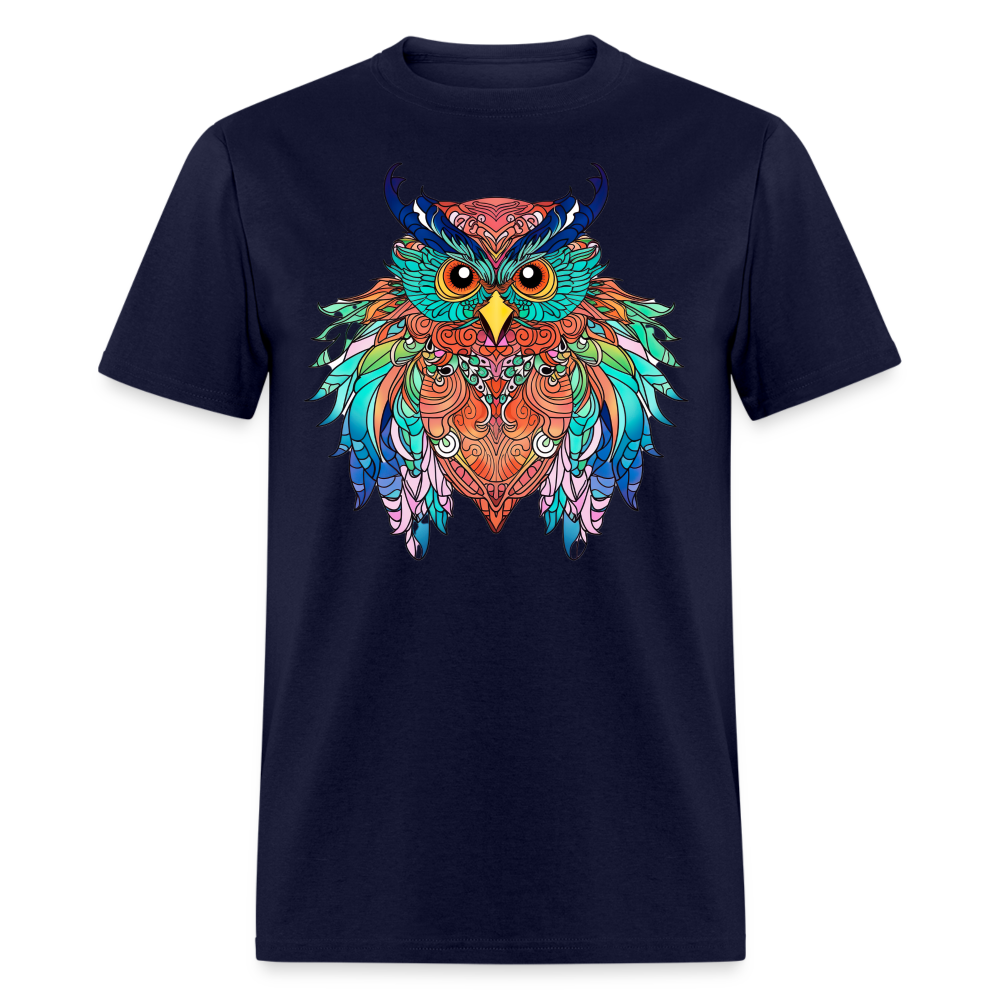 Colorful Owl T-Shirt - navy