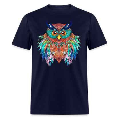 Colorful Owl T-Shirt - navy