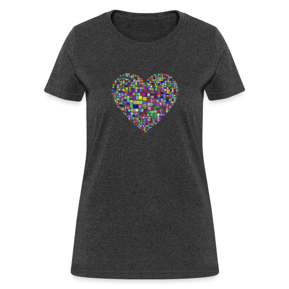 Mom With Heart Women's T-Shirt - heather black