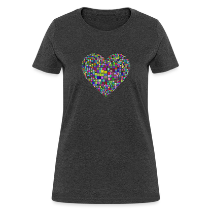 Mom With Heart Women's T-Shirt - heather black