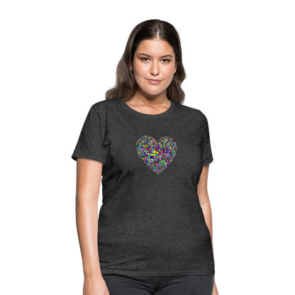 Mom With Heart Women's T-Shirt - heather black