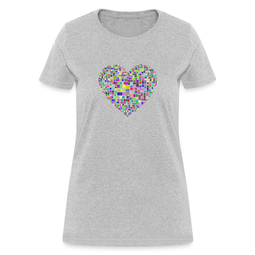 Mom With Heart Women's T-Shirt - heather gray