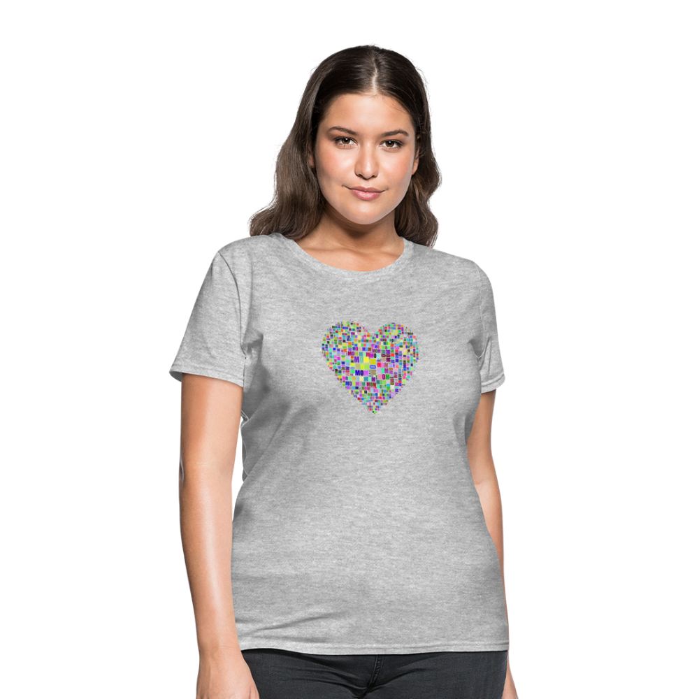 Mom With Heart Women's T-Shirt - heather gray