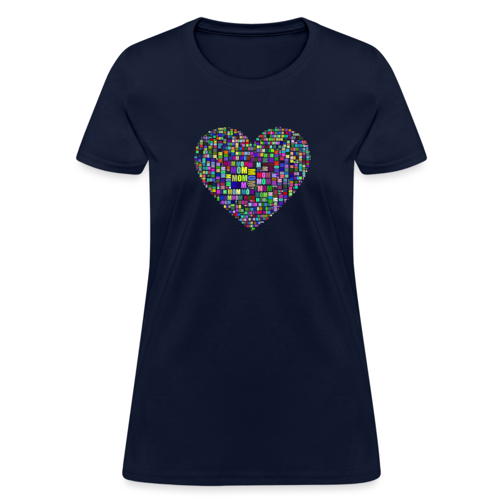 Mom With Heart Women's T-Shirt - navy