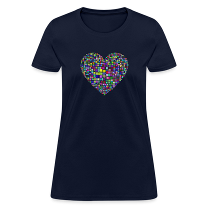 Mom With Heart Women's T-Shirt - navy