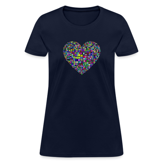 Mom With Heart Women's T-Shirt - navy