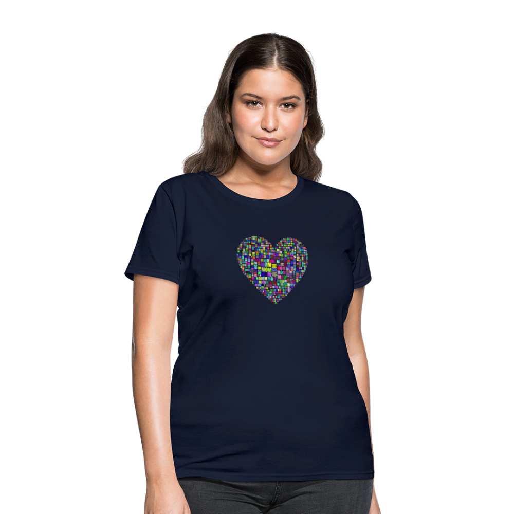 Mom With Heart Women's T-Shirt - navy