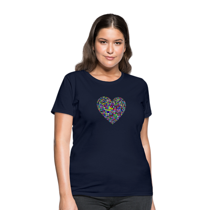 Mom With Heart Women's T-Shirt - navy