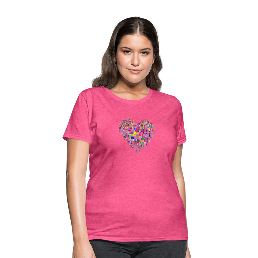 Mom With Heart Women's T-Shirt - heather pink