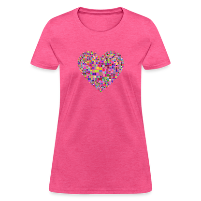 Mom With Heart Women's T-Shirt - heather pink