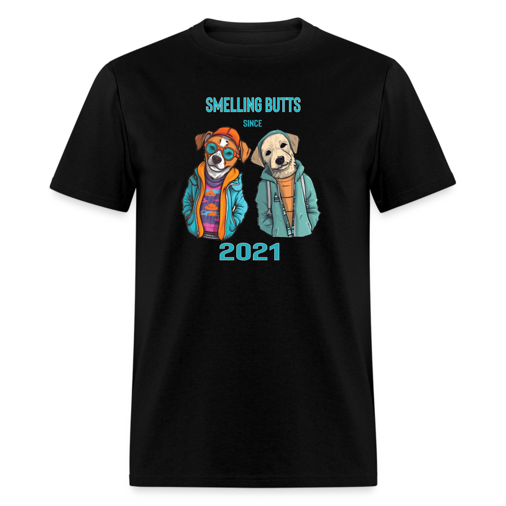 Smelling Butts by Year T-Shirt - black