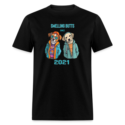 Smelling Butts by Year T-Shirt - black