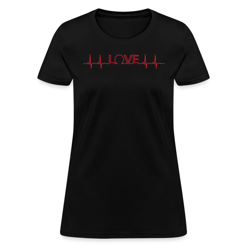 Love Heart Line T-Shirt - black