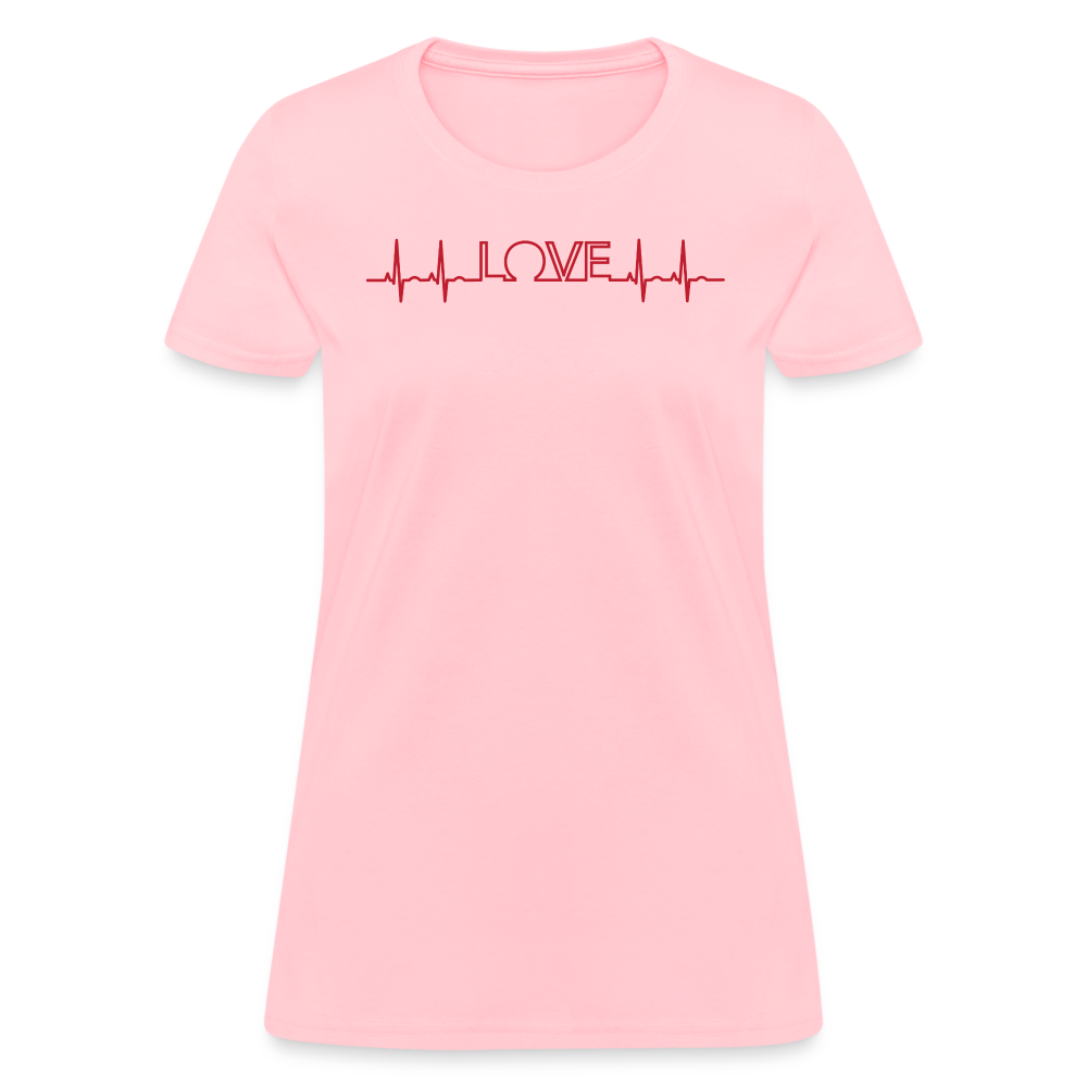 Love Heart Line T-Shirt - pink