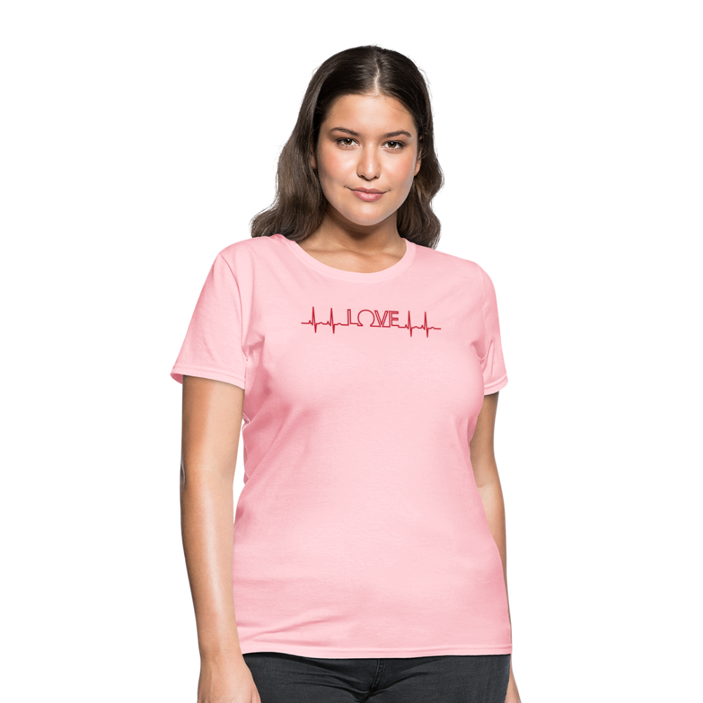 Love Heart Line T-Shirt - pink