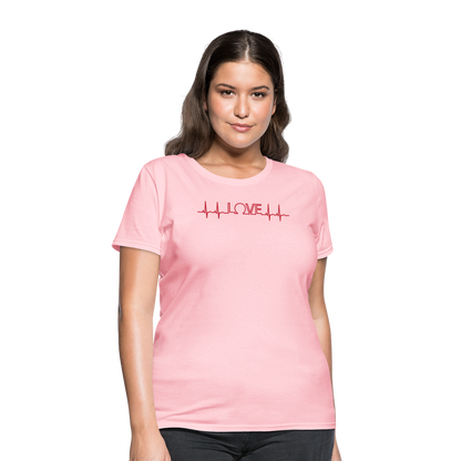 Love Heart Line T-Shirt - pink