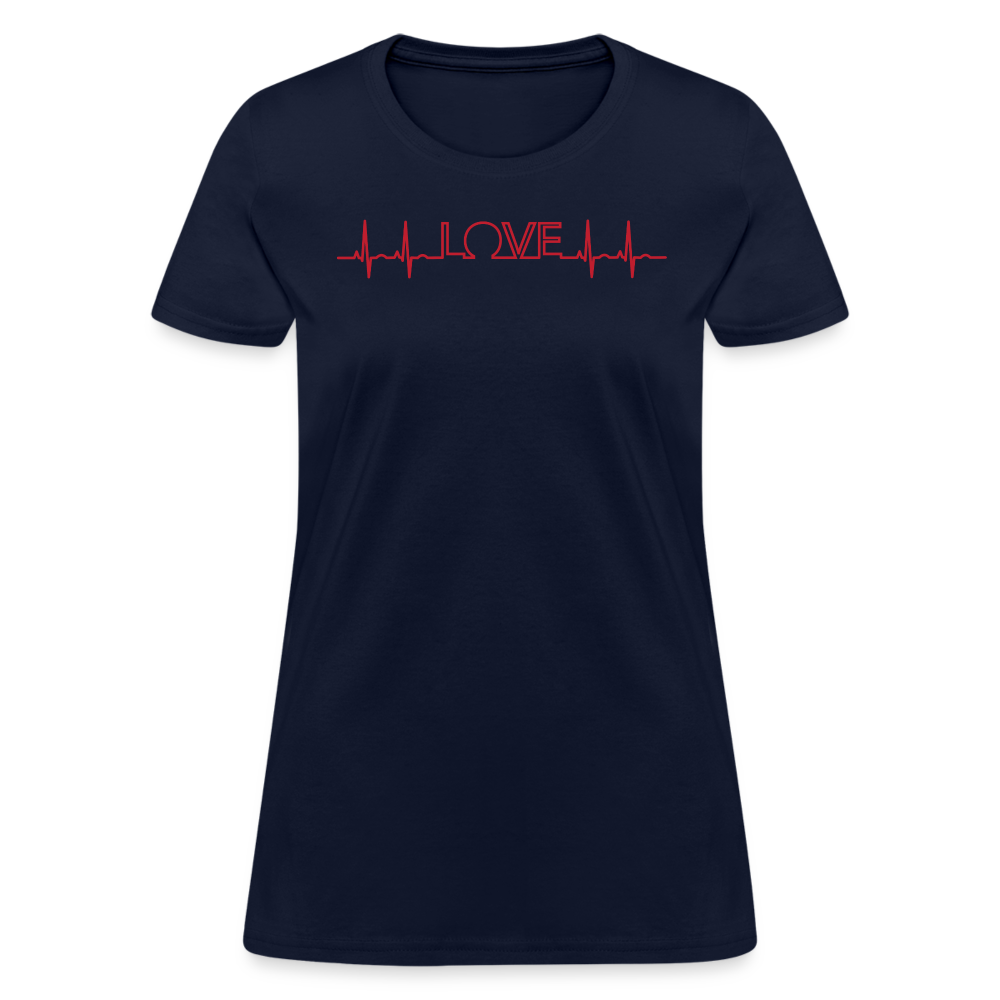 Love Heart Line T-Shirt - navy