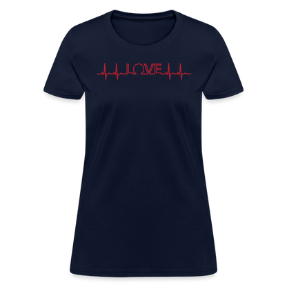 Love Heart Line T-Shirt - navy